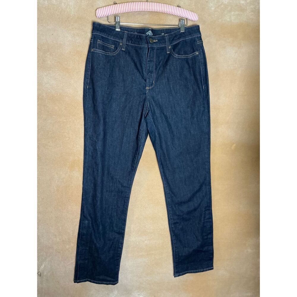 St Johns Bay Straight Leg‎ Dark Wash Denim Jeans Women's Size 12